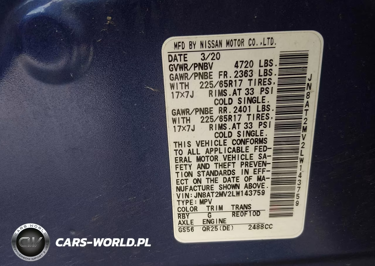 2020 Nissan Rogue Sv Intelligent Awd VIN:JN8AT2MV2LW143759 - 9