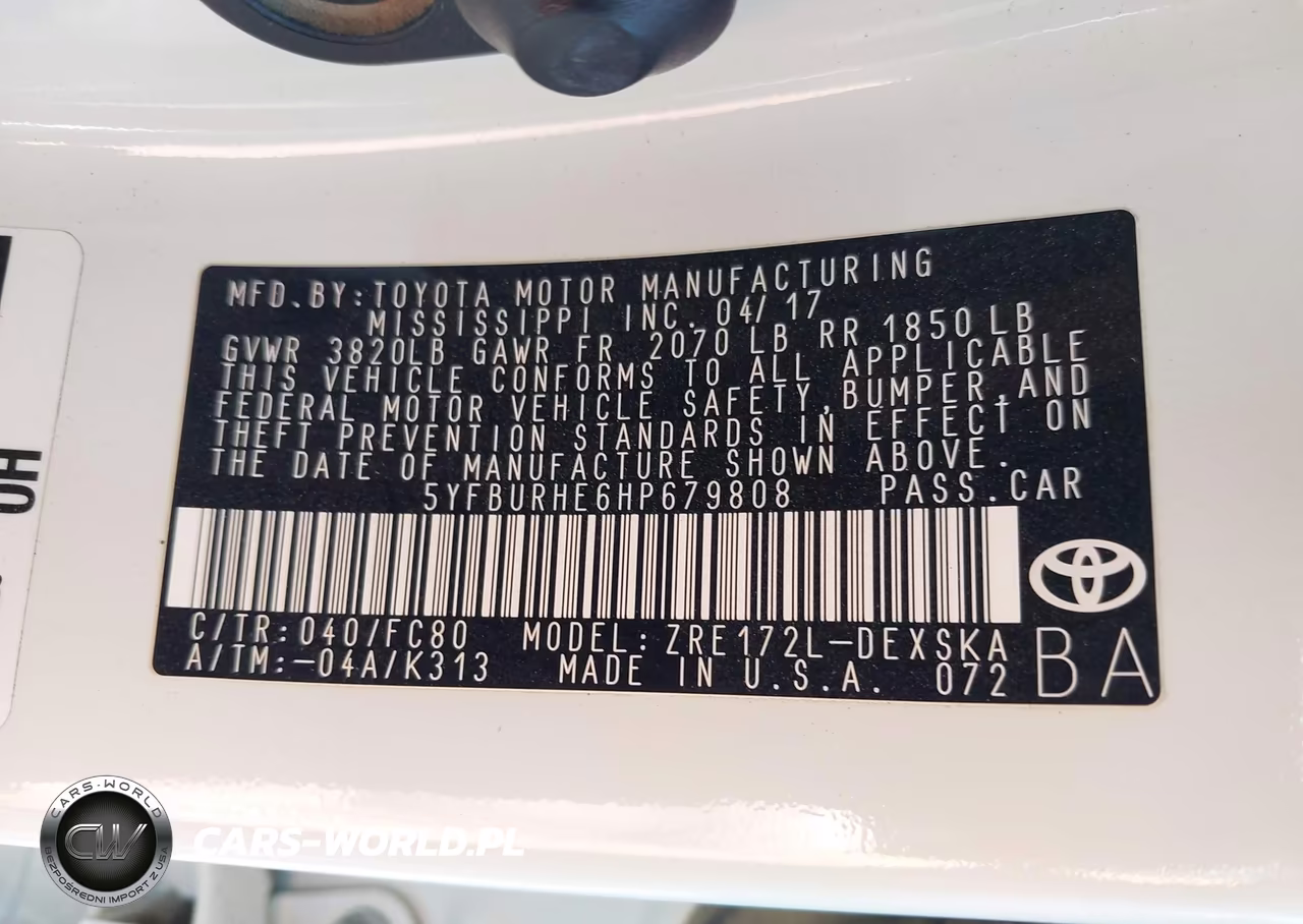 2017 Toyota Corolla Se VIN:5YFBURHE6HP679808 - 9