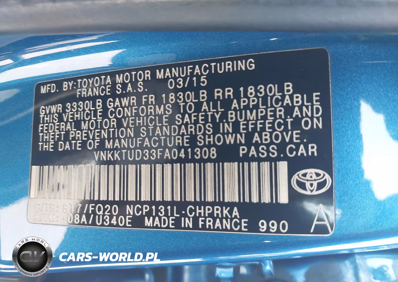 2015 Toyota Yaris L VIN:VNKKTUD33FA041308 - 9