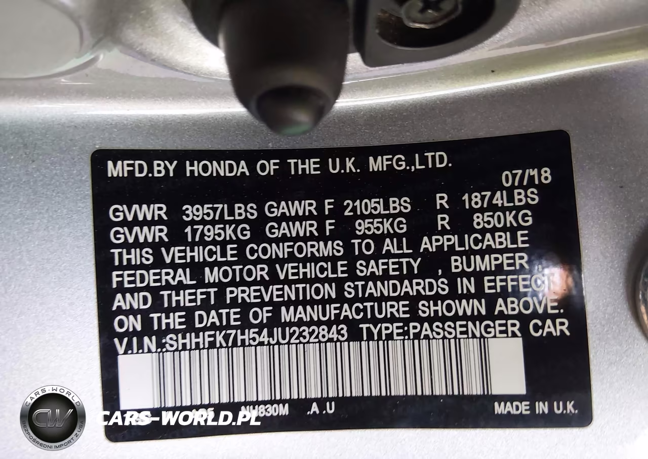 2018 Honda Civic Ex VIN:SHHFK7H54JU232843 - 9