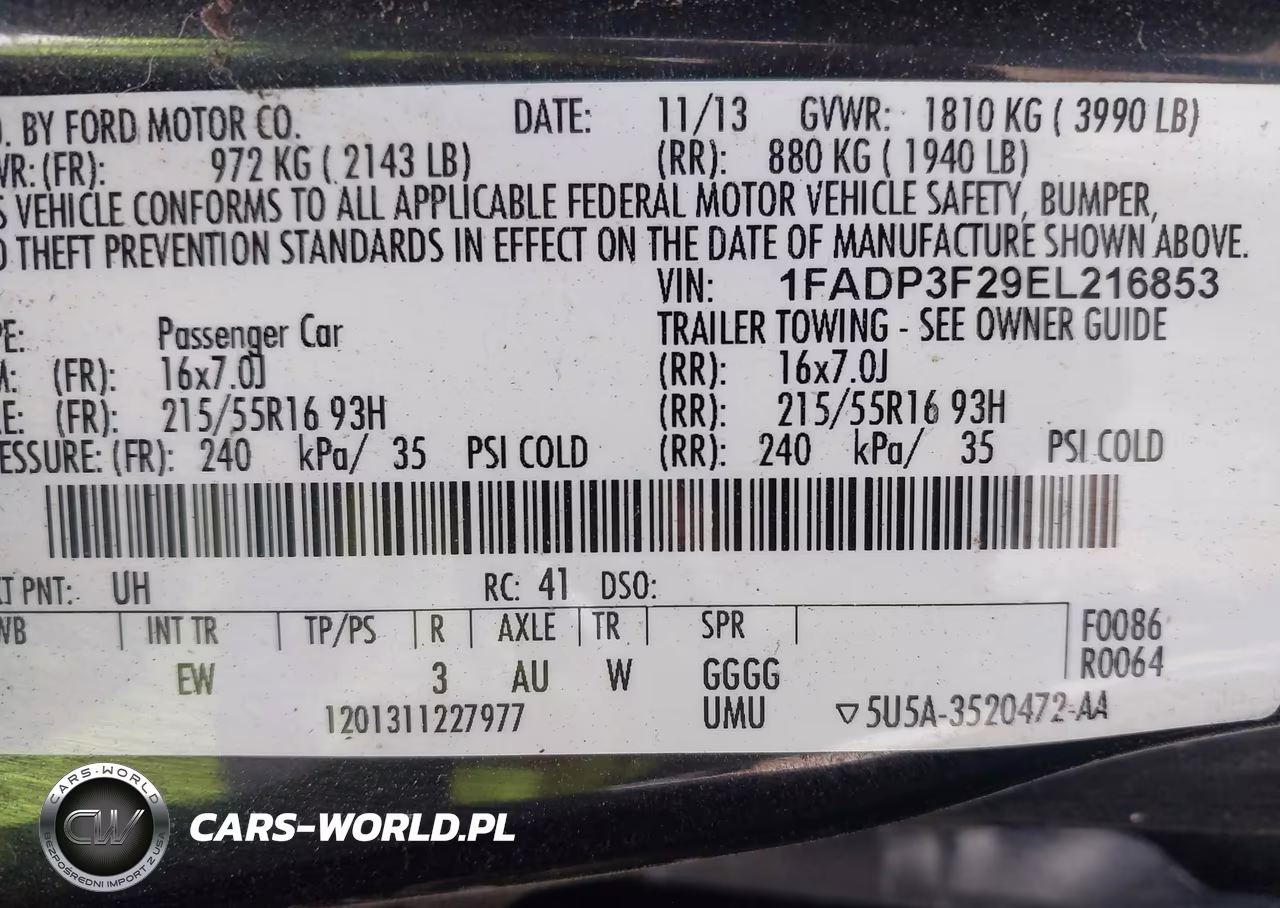2014 Ford Focus Se VIN:1FADP3F29EL216853 - 9