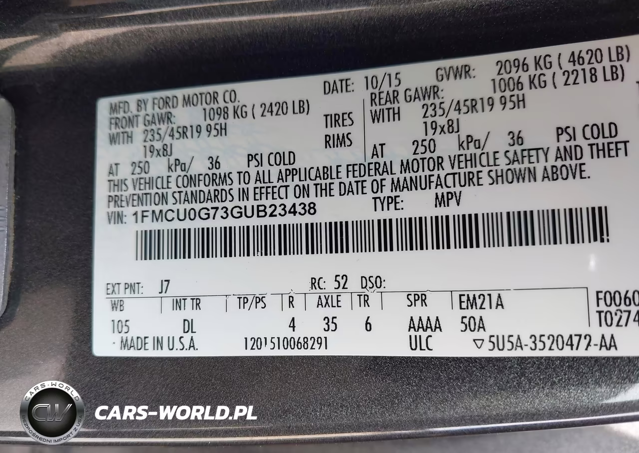 2016 Ford Escape Se VIN:1FMCU0G73GUB23438 - 9