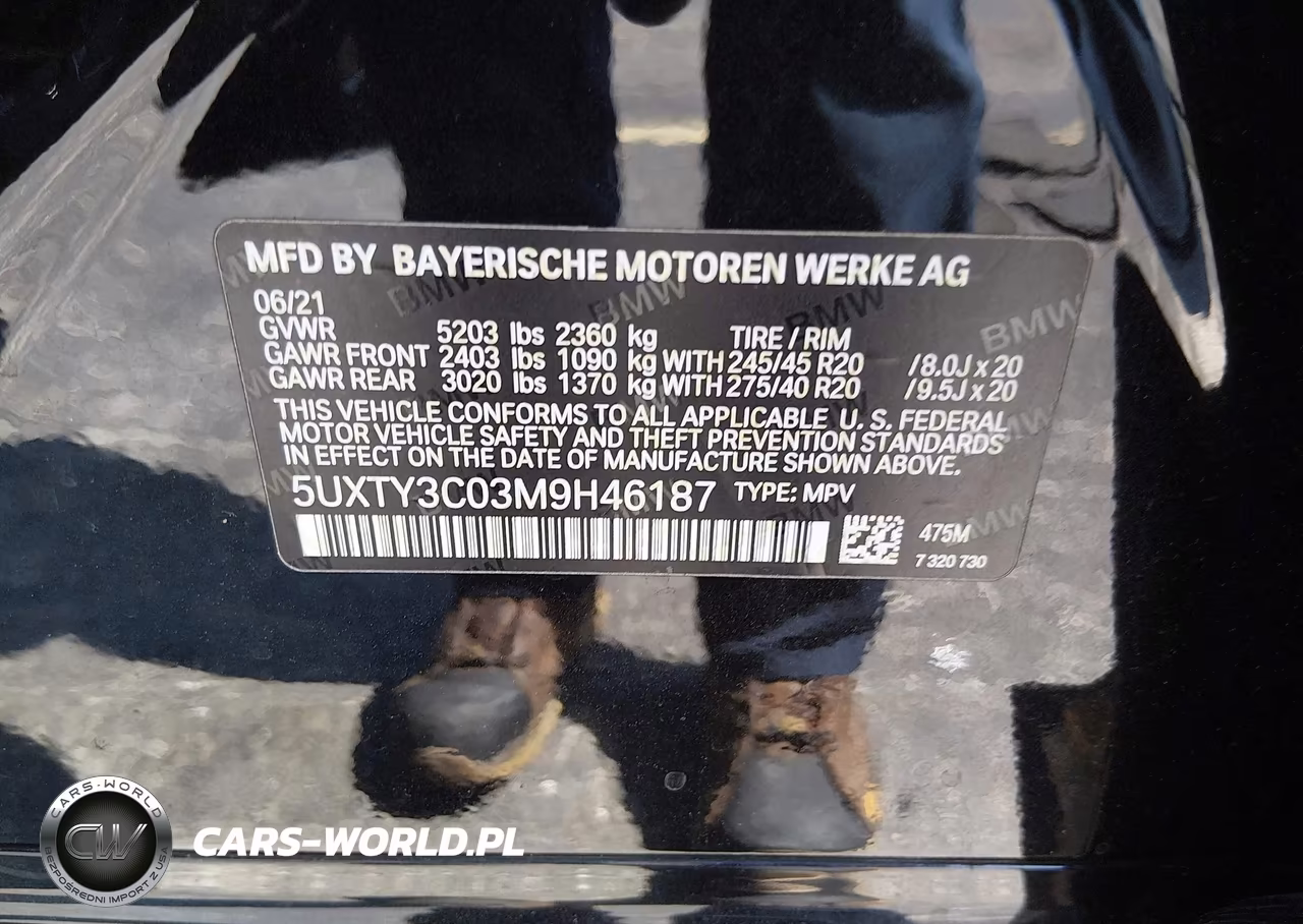 2021 BMW X3 Sdrive30I VIN:5UXTY3C03M9H46187 - 9