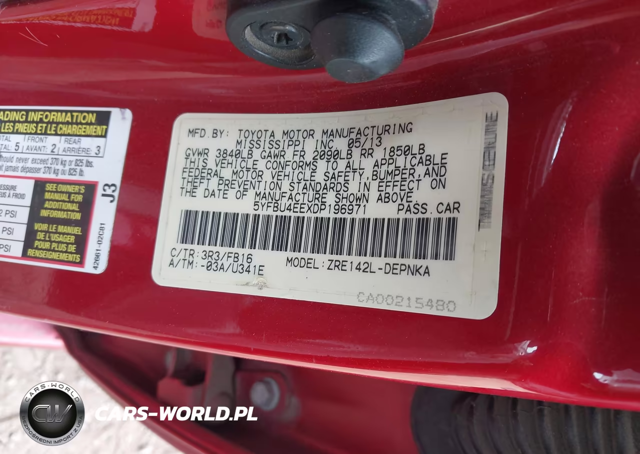 2013 Toyota Corolla Le VIN:5YFBU4EEXDP196971 - 9