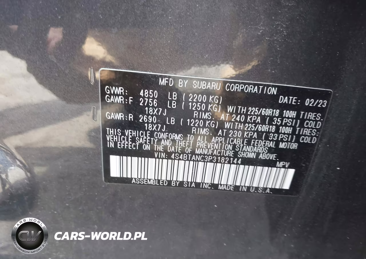 2023 Subaru Outback Limited VIN:4S4BTANC3P3182144 - 9