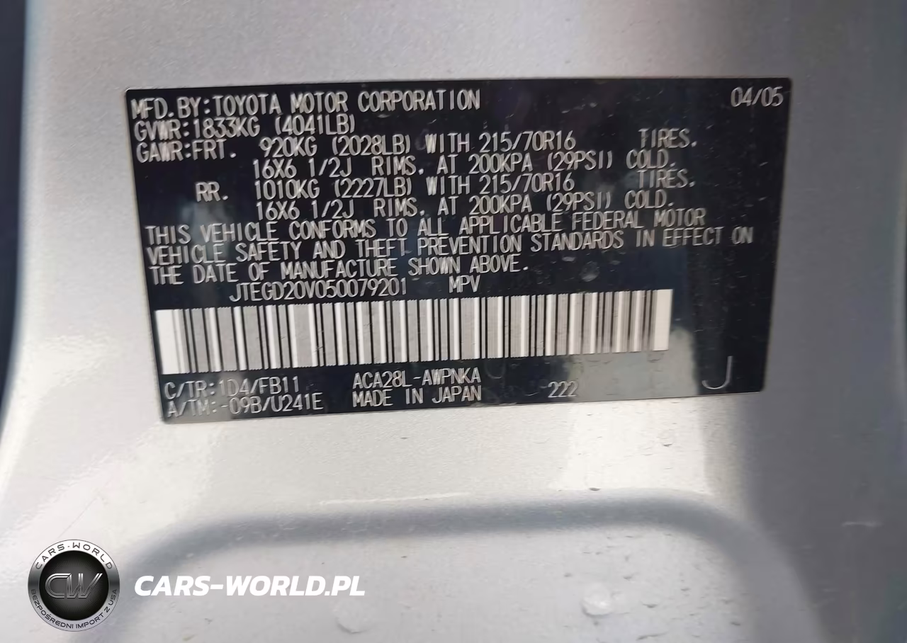 2005 Toyota Rav4 VIN:JTEGD20V050079201 - 9