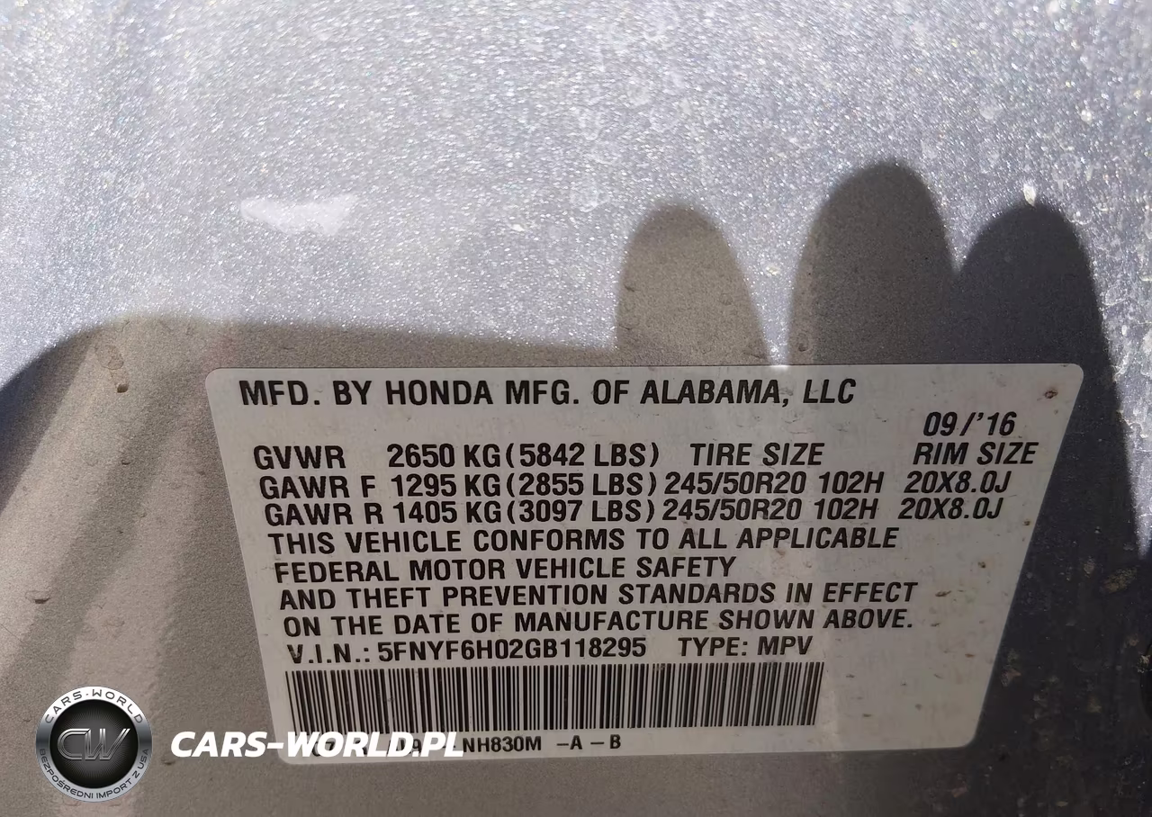 2016 Honda Pilot Elite VIN:5FNYF6H02GB118295 - 9