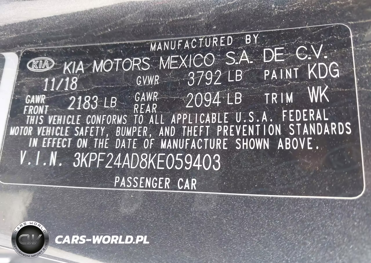 2019 Kia Forte Lxs VIN:3KPF24AD8KE059403 - 9