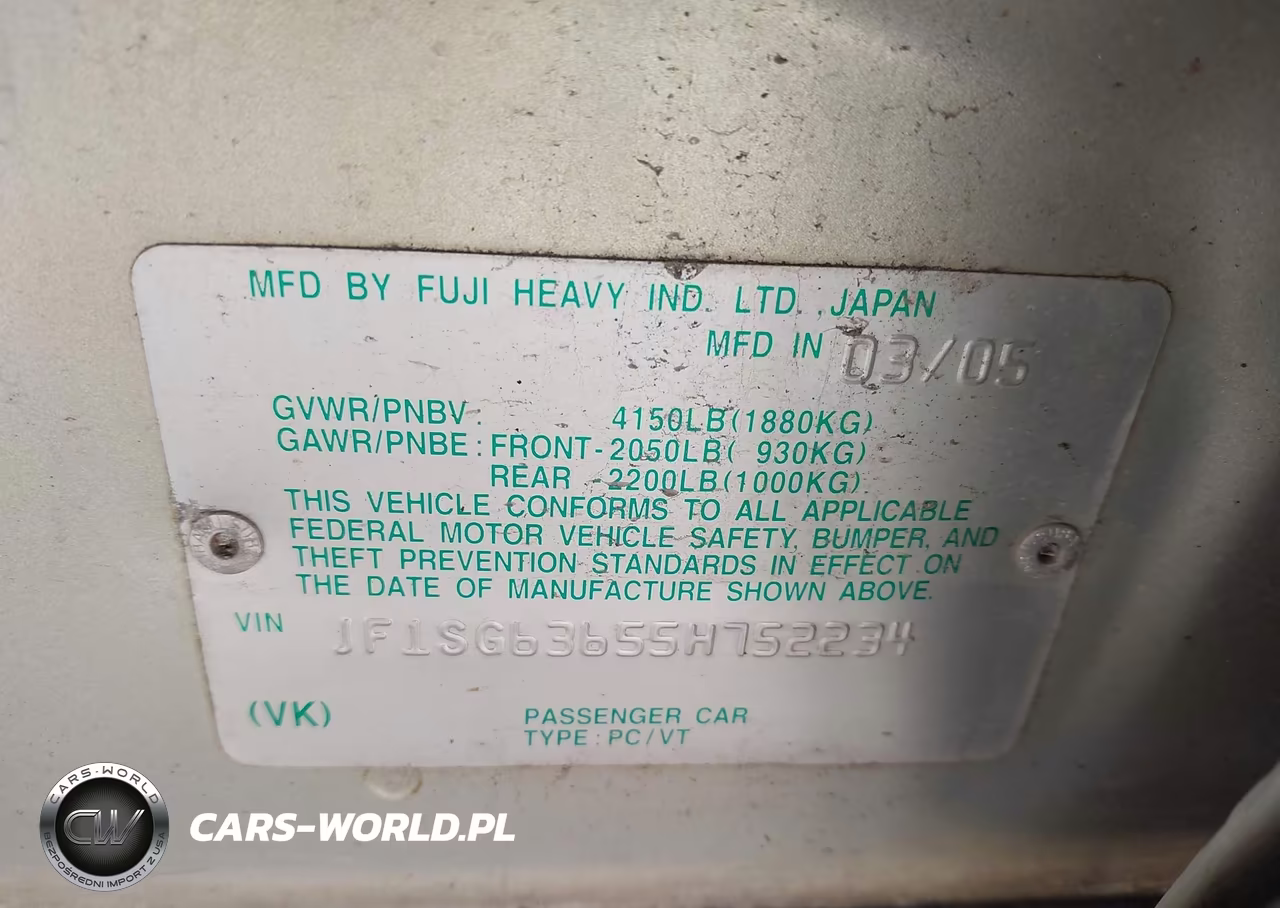 2005 Subaru Forester 2.5X VIN:JF1SG63655H752234 - 9