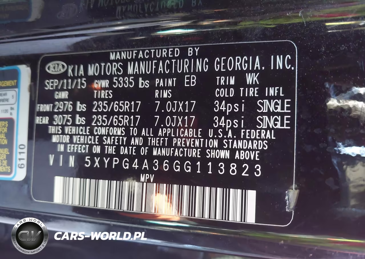2016 Kia Sorento 2.4L Lx VIN:5XYPG4A36GG113823 - 9
