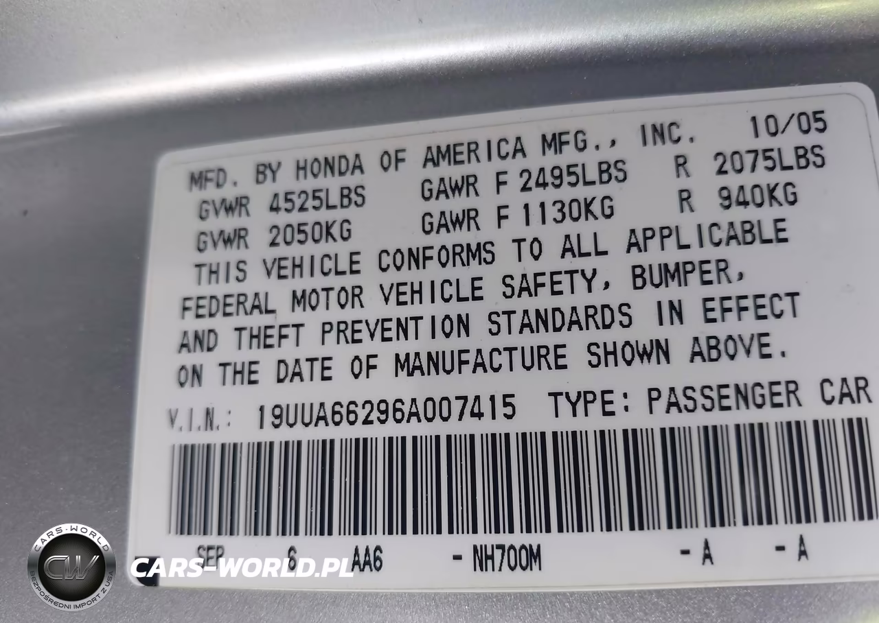 2006 Acura Tl VIN:19UUA66296A007415 - 9