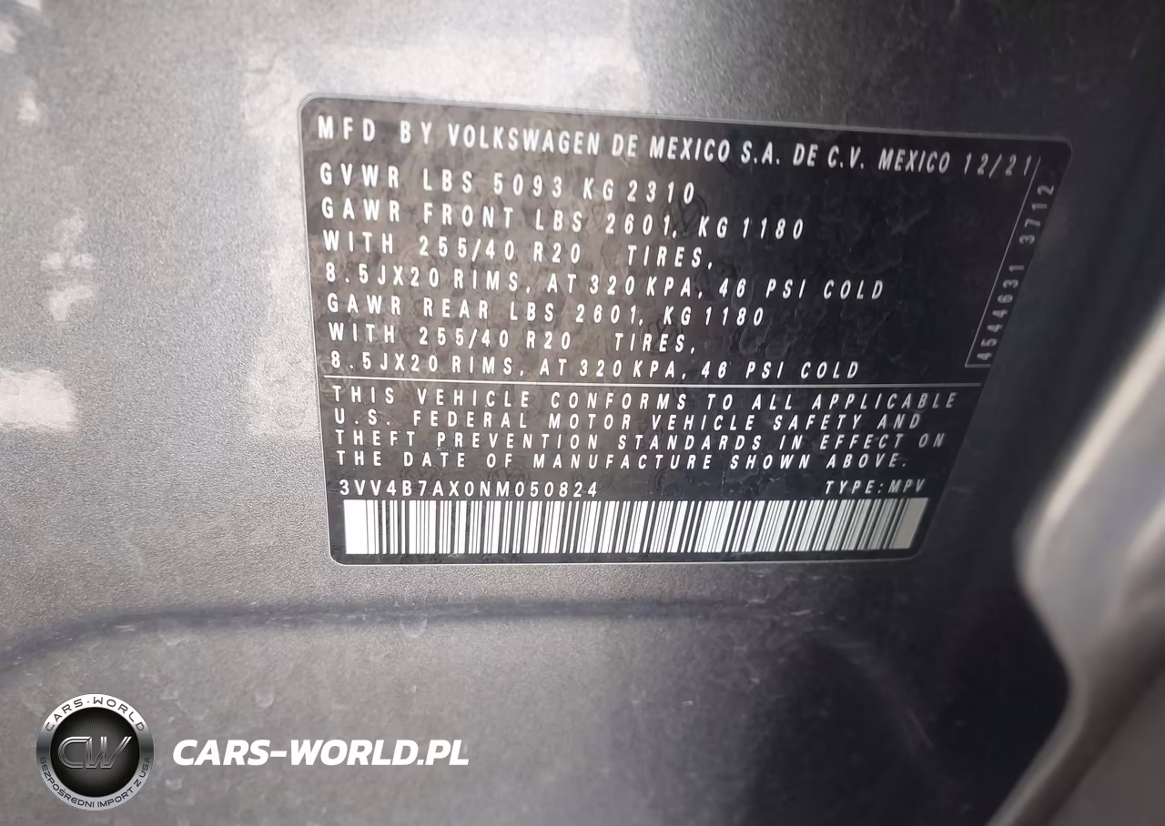 2022 Volkswagen Tiguan 2.0T Sel R-Line VIN:3VV4B7AX0NM050824 - 9