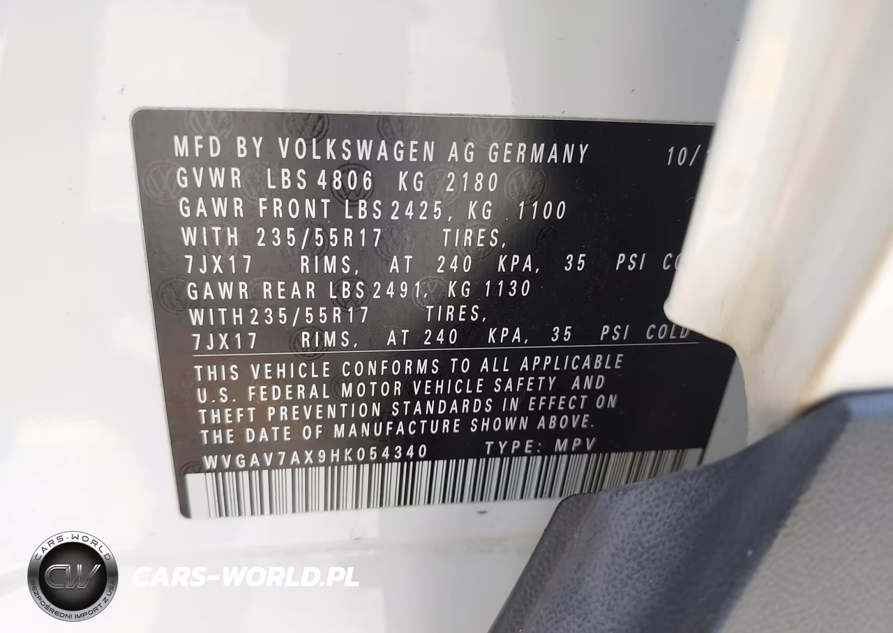 2017 Volkswagen Tiguan 2.0T-2.0T S VIN:WVGAV7AX9HK054340 - 9