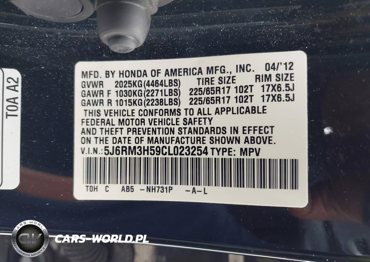 2012 Honda Cr-V Ex VIN:5J6RM3H59CL023254 - 9