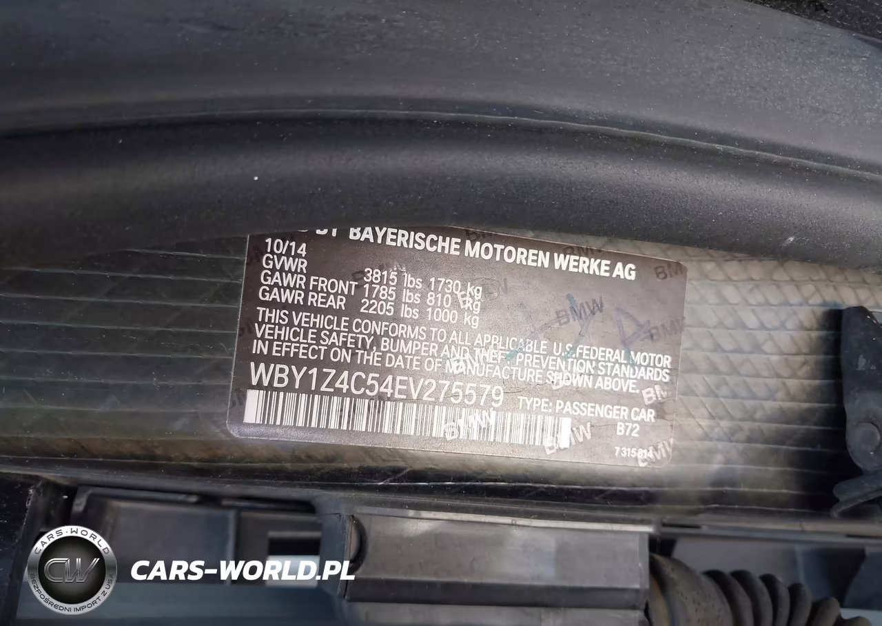 2014 BMW I3 Base W-Range Extender VIN:WBY1Z4C54EV275579 - 9