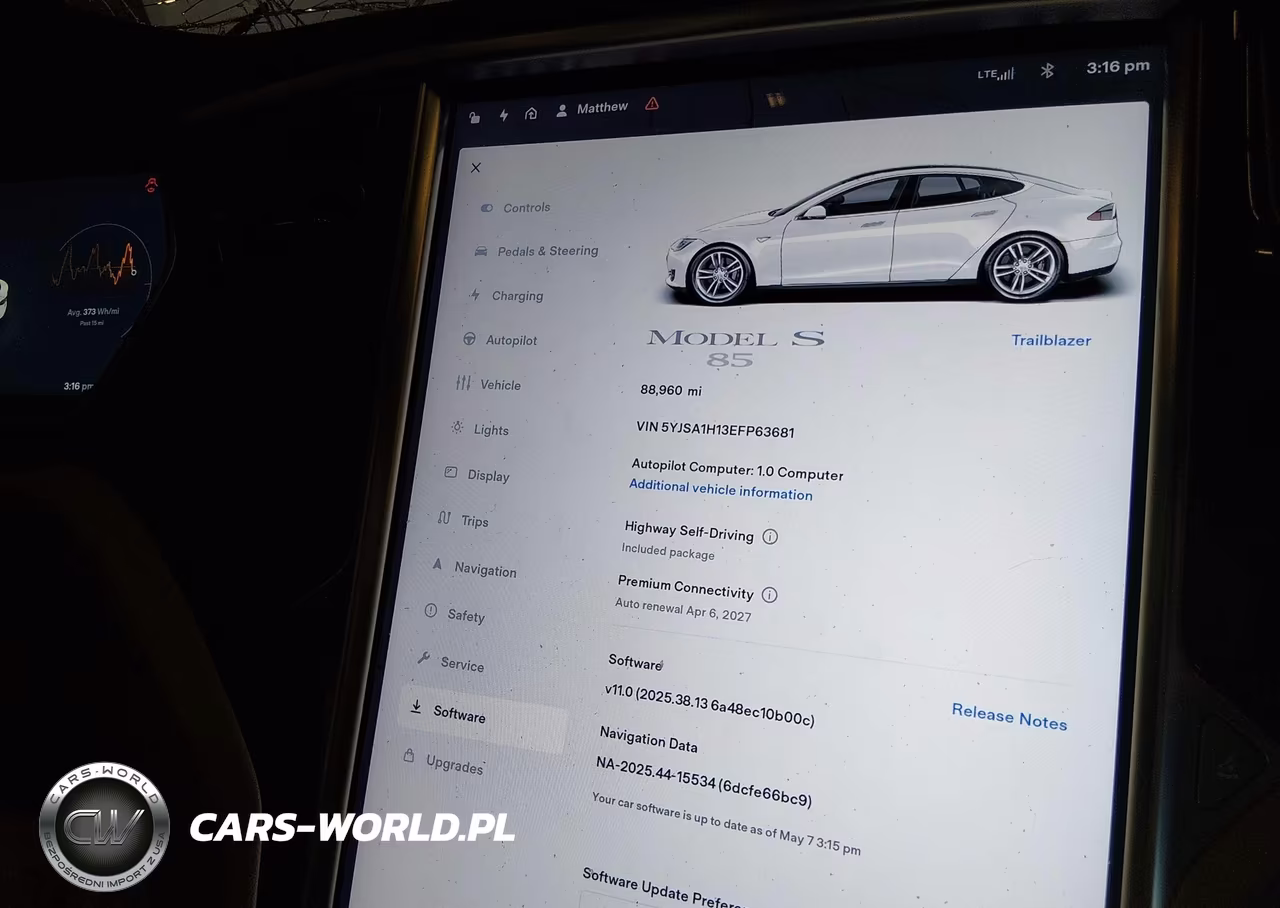 2014 Tesla Model S P85 VIN:5YJSA1H13EFP63681 - 7