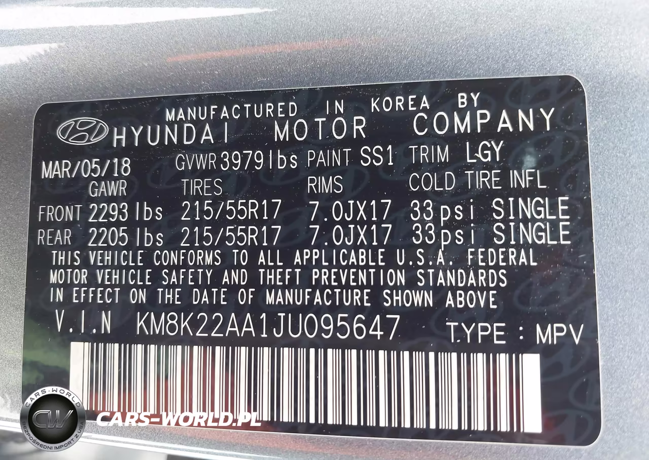 2018 Hyundai Kona Sel VIN:KM8K22AA1JU095647 - 9