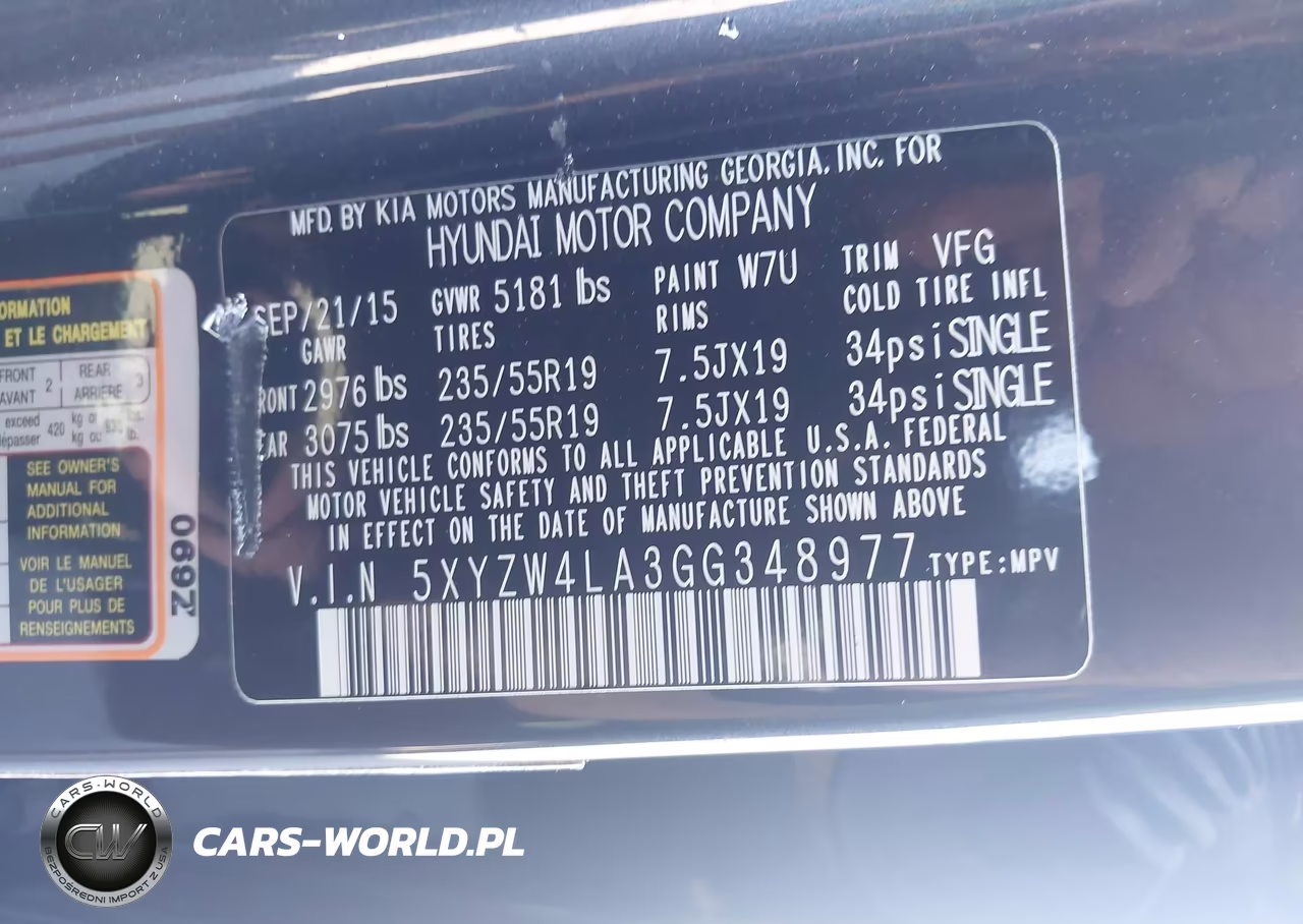 2016 Hyundai Santa Fe Sport 2.0L Turbo VIN:5XYZW4LA3GG348977 - 9