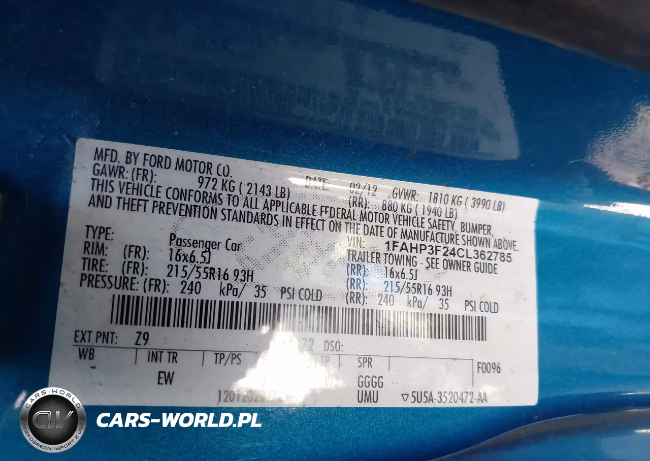 2012 Ford Focus Se VIN:1FAHP3F24CL362785 - 9