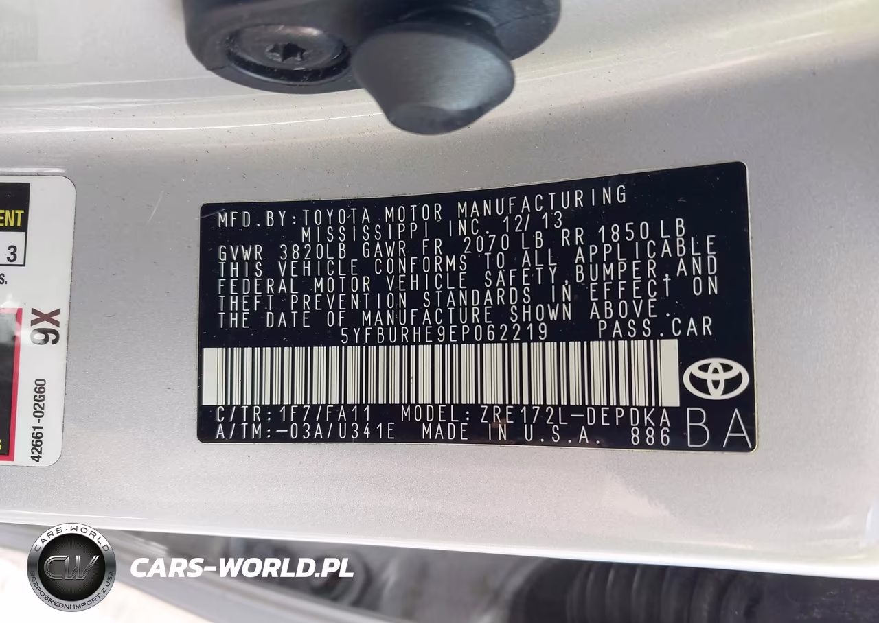 2014 Toyota Corolla L VIN:5YFBURHE9EP062219 - 9