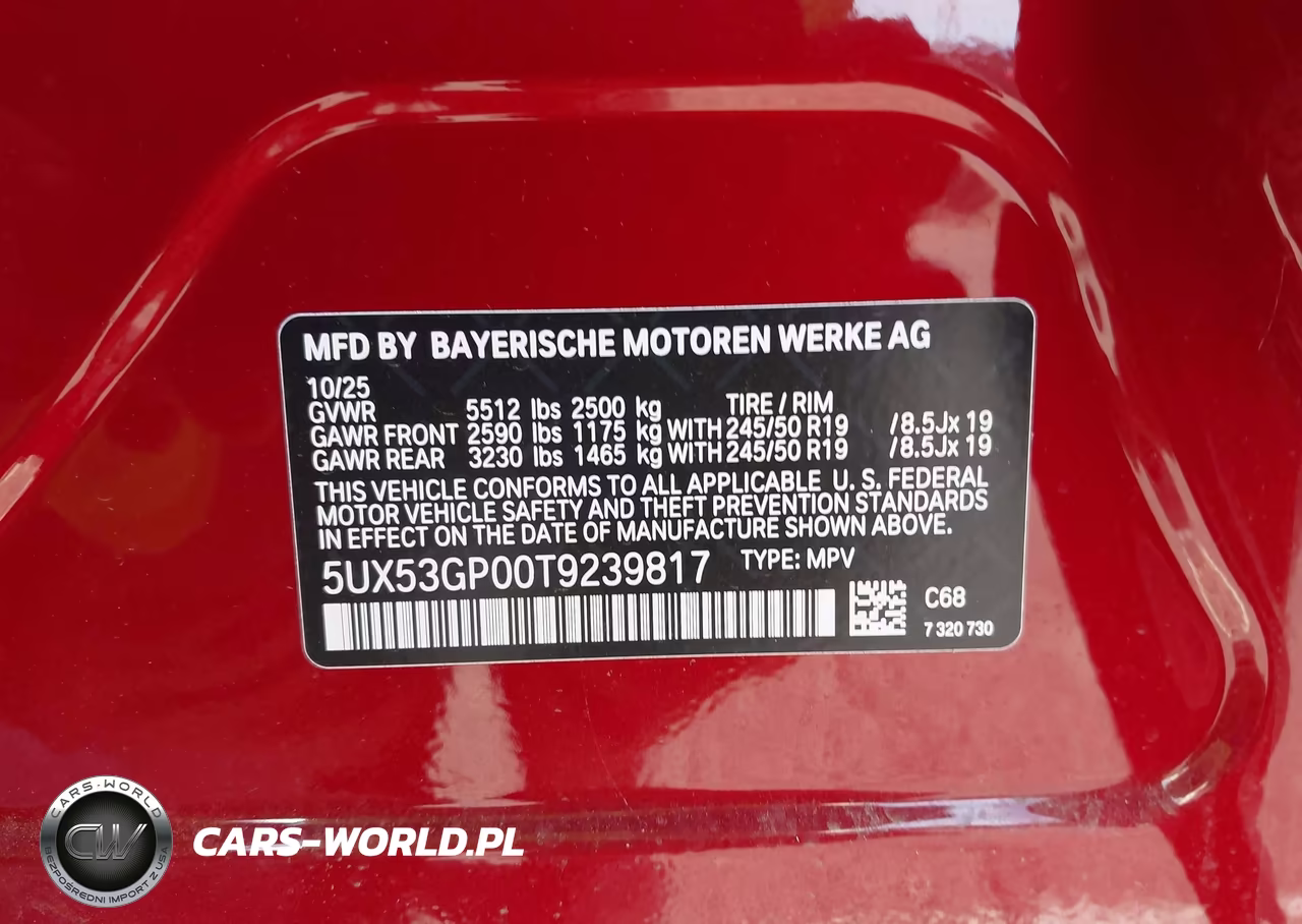 2026 BMW X3 30 xDrive VIN:5UX53GP00T9239817 - 9