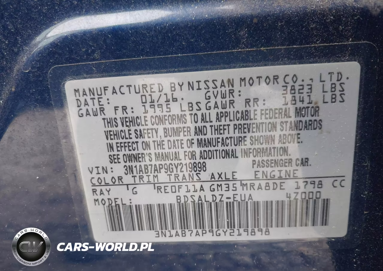 2016 Nissan Sentra Sv VIN:3N1AB7AP9GY219898 - 9