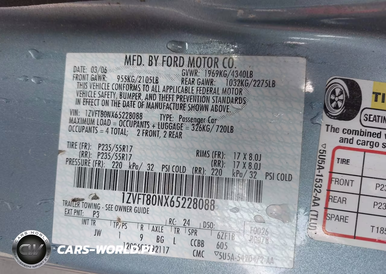 2006 Ford Mustang V6 VIN:1ZVFT80NX65228088 - 9