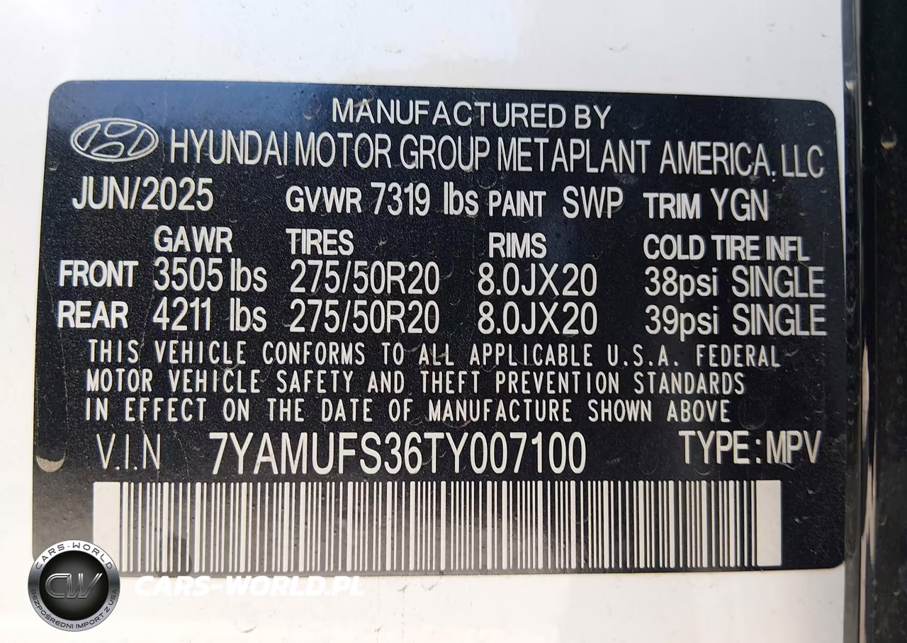 2026 Hyundai Ioniq 9 Sel VIN:7YAMUFS36TY007100 - 9