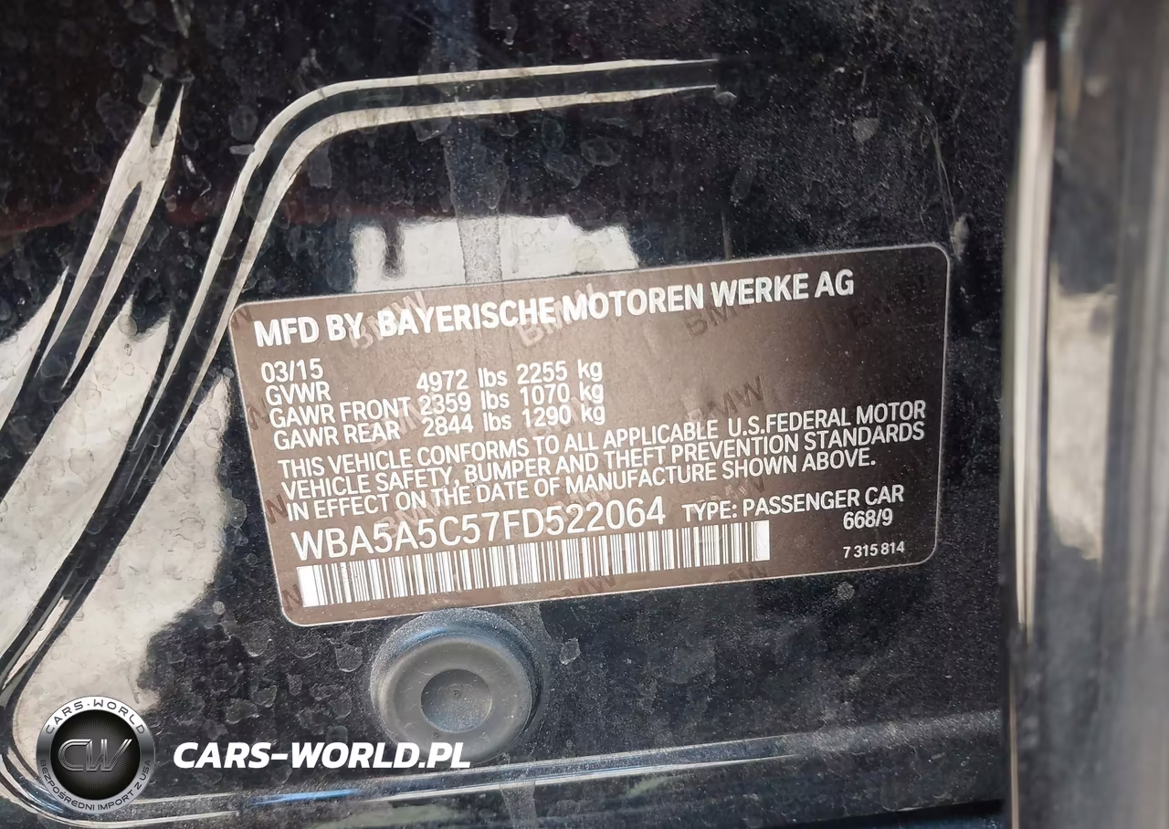 2015 BMW 528I VIN:WBA5A5C57FD522064 - 9