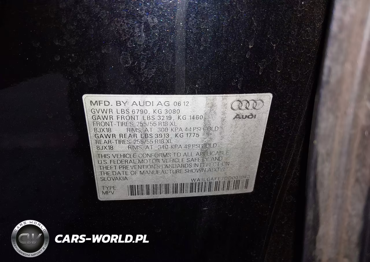 2013 Audi Q7 3.0T Premium VIN:WA1LGAFE7DD001043 - 9