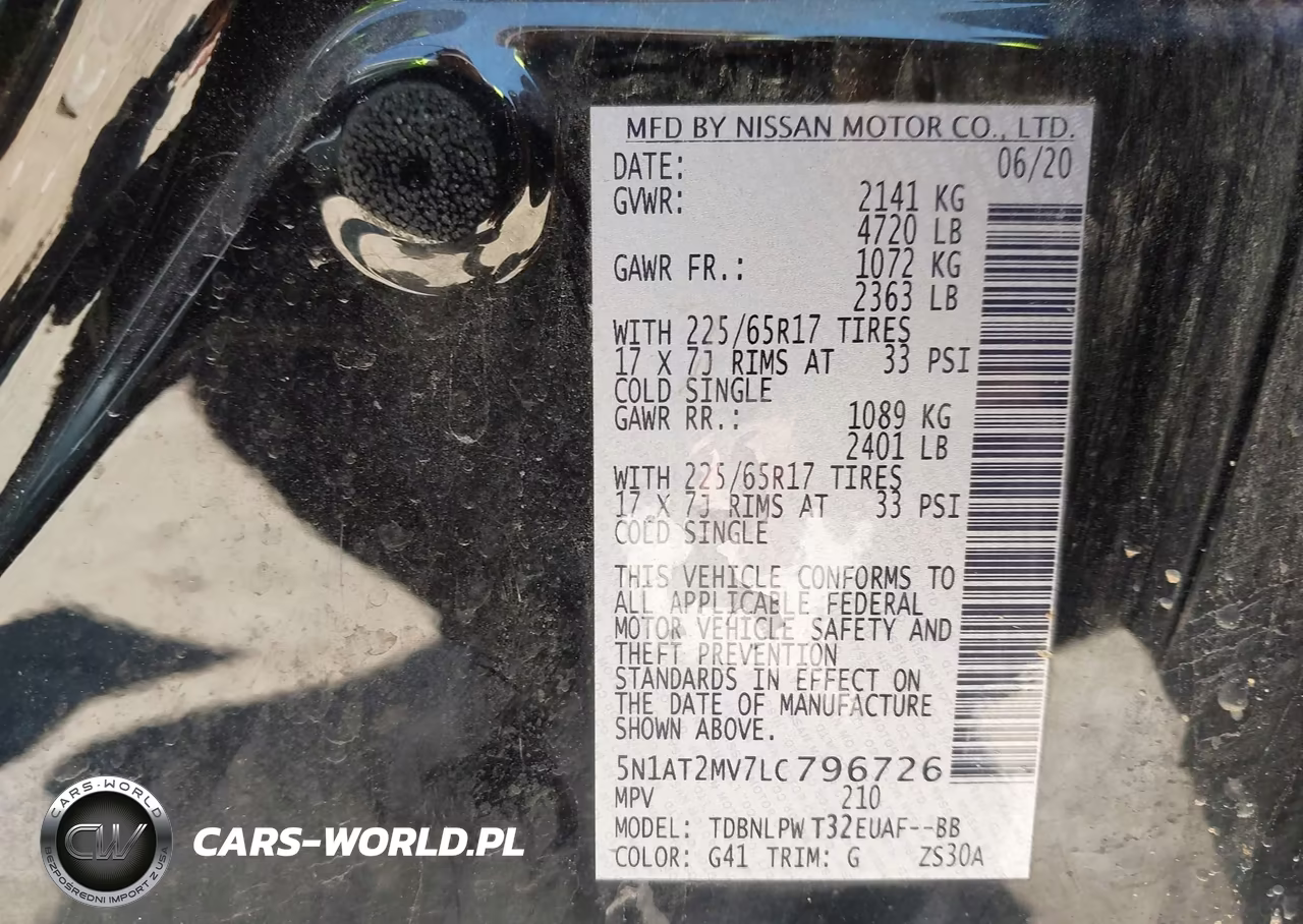 2020 Nissan Rogue S Intelligent Awd VIN:5N1AT2MV7LC796726 - 9