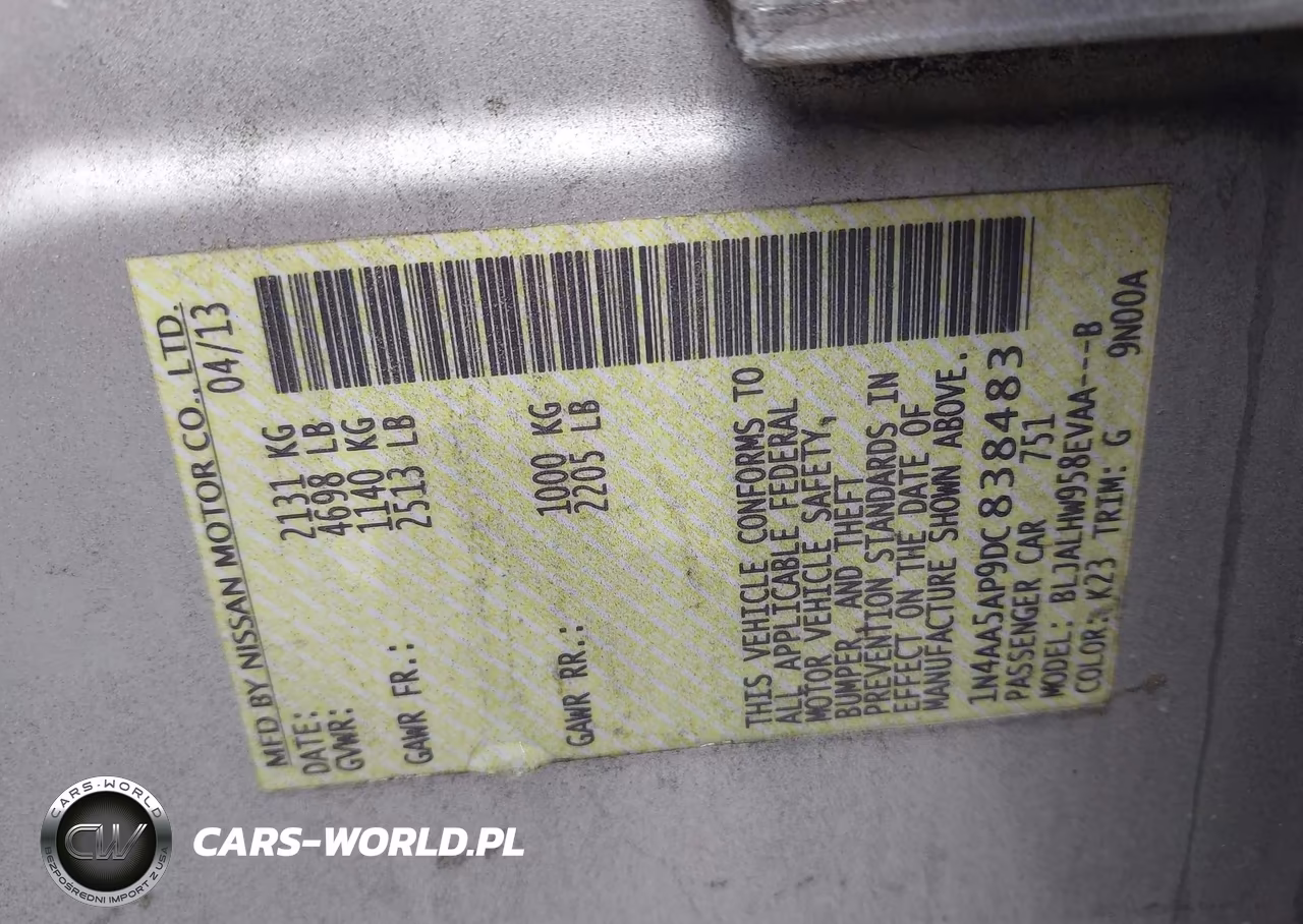 2013 Nissan Maxima 3.5 Sv VIN:1N4AA5AP9DC838483 - 9