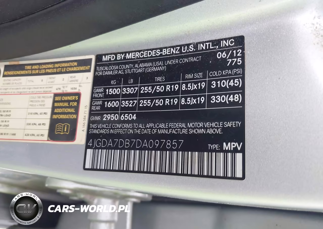 2013 Mercedes-Benz Ml 550 4Matic VIN:4JGDA7DB7DA097857 - 9