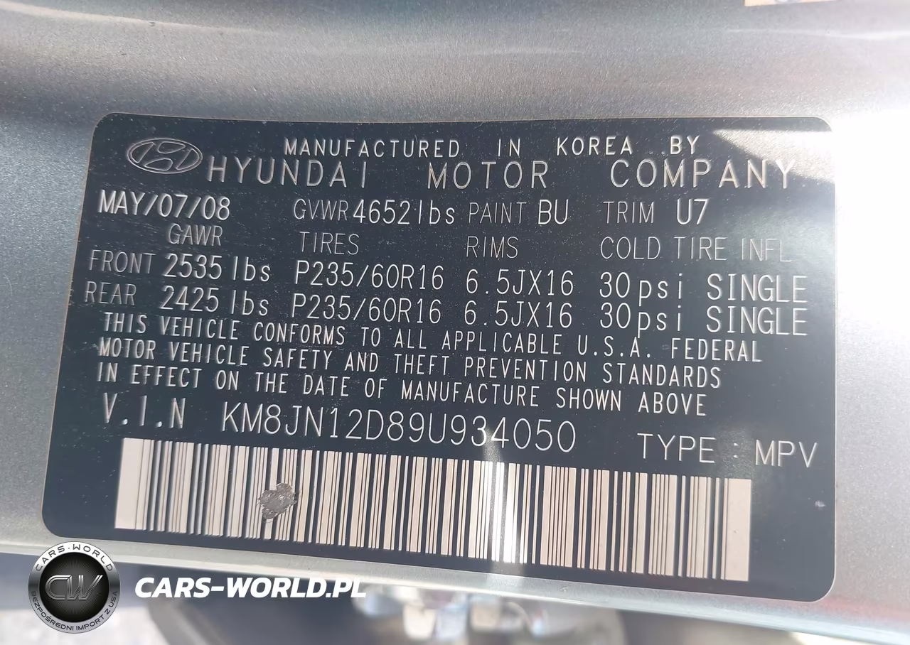 2009 Hyundai Tucson Se VIN:KM8JN12D89U934050 - 9