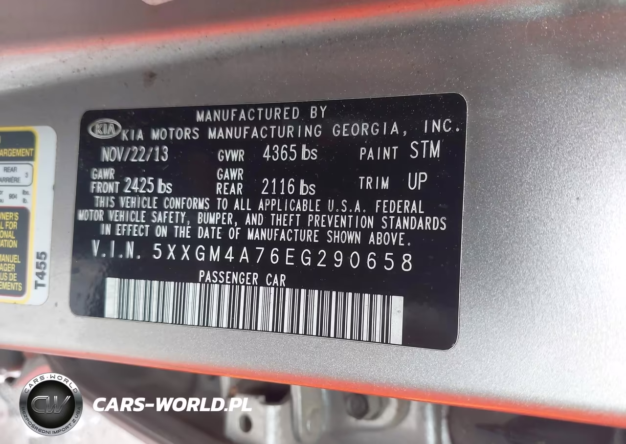 2014 Kia Optima Lx VIN:5XXGM4A76EG290658 - 9