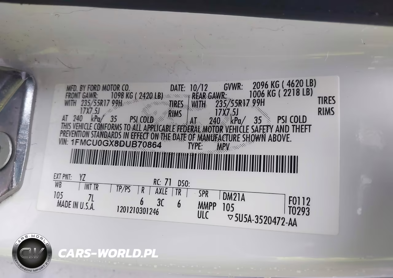 2013 Ford Escape Se VIN:1FMCU0GX8DUB70864 - 9