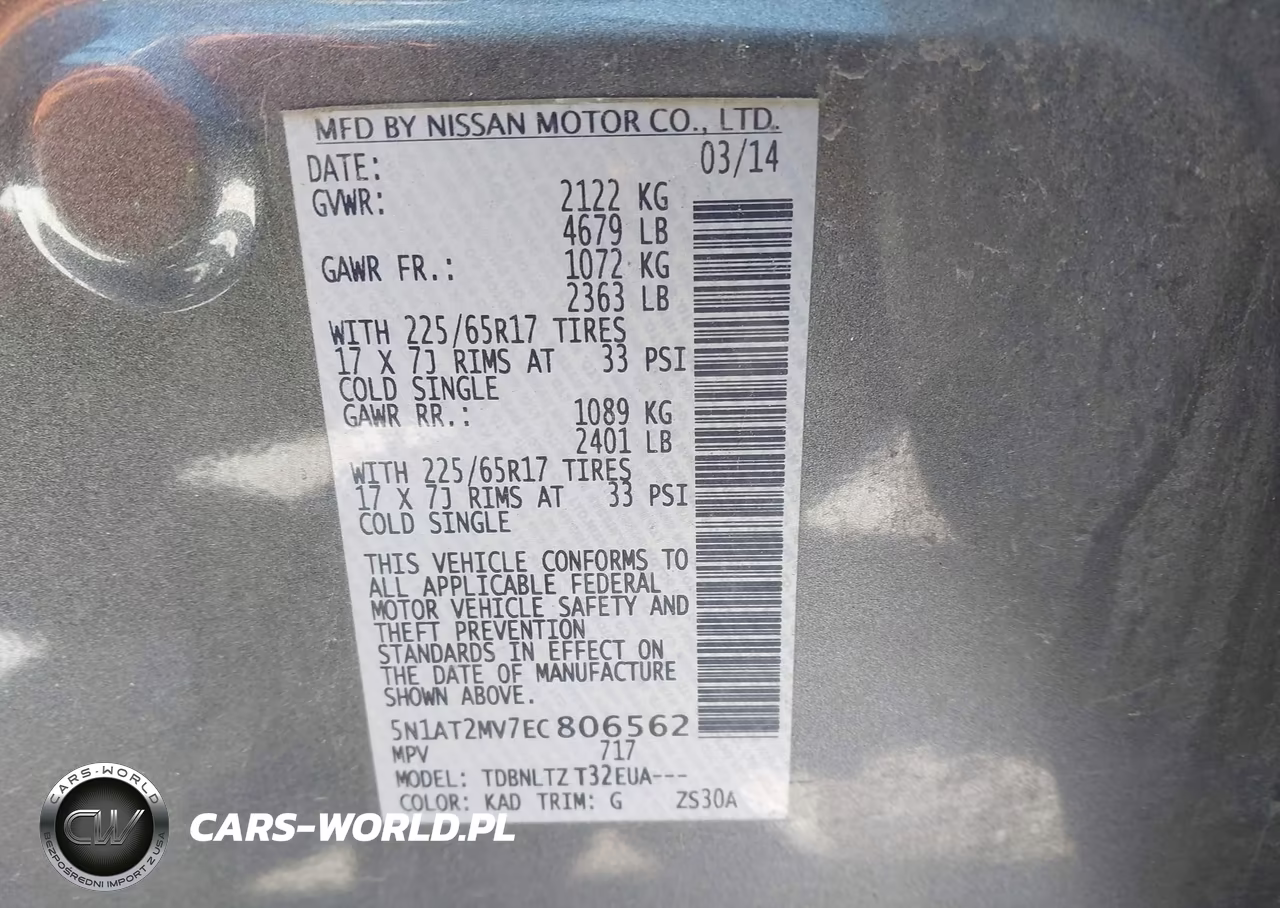 2014 Nissan Rogue Sv VIN:5N1AT2MV7EC806562 - 9