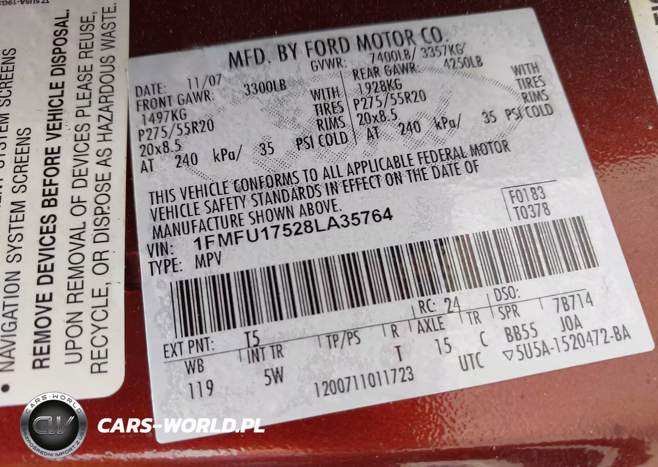 2008 Ford Expedition Eddie Bauer-King Ranch VIN:1FMFU17528LA35764 - 9