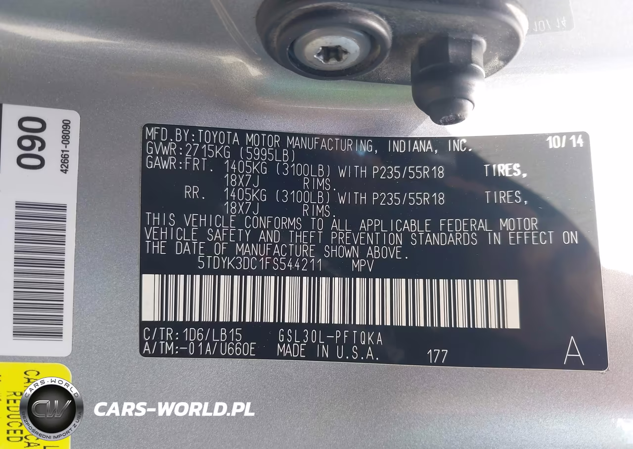 2015 Toyota Sienna Limited Premium 7 Passenger VIN:5TDYK3DC1FS544211 - 9