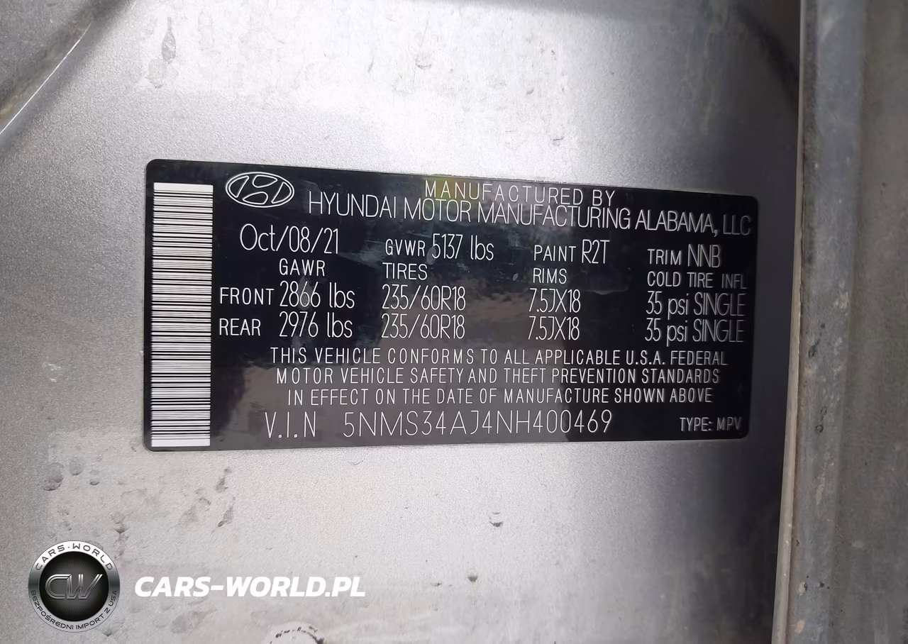 2022 Hyundai Santa Fe Sel VIN:5NMS34AJ4NH400469 - 9