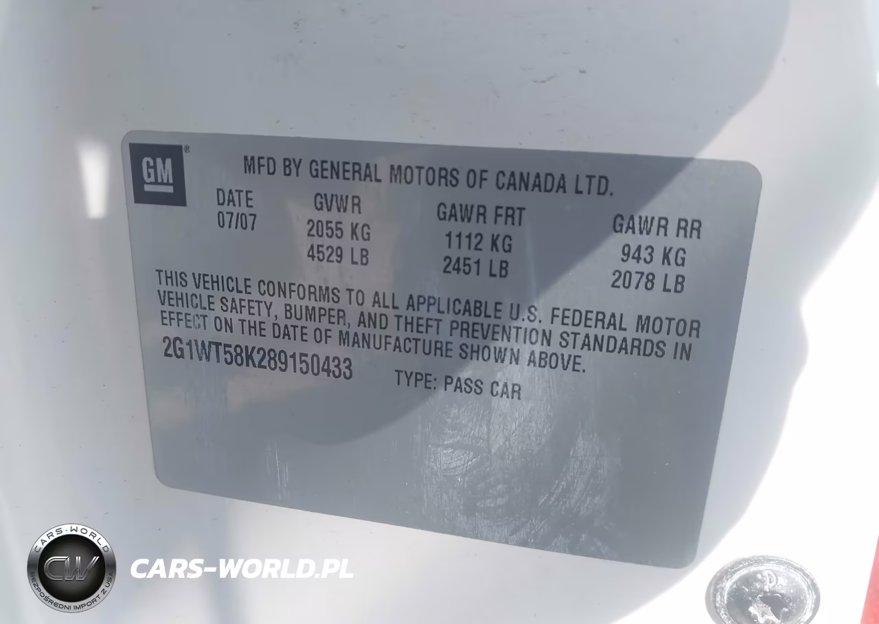2008 Chevrolet Impala Lt VIN:2G1WT58K289150433 - 9