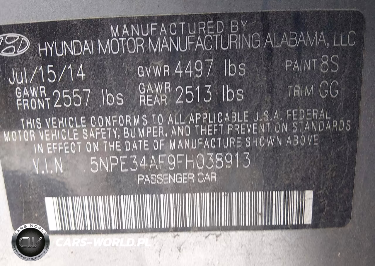 2015 Hyundai Sonata Limited VIN:5NPE34AF9FH038913 - 9