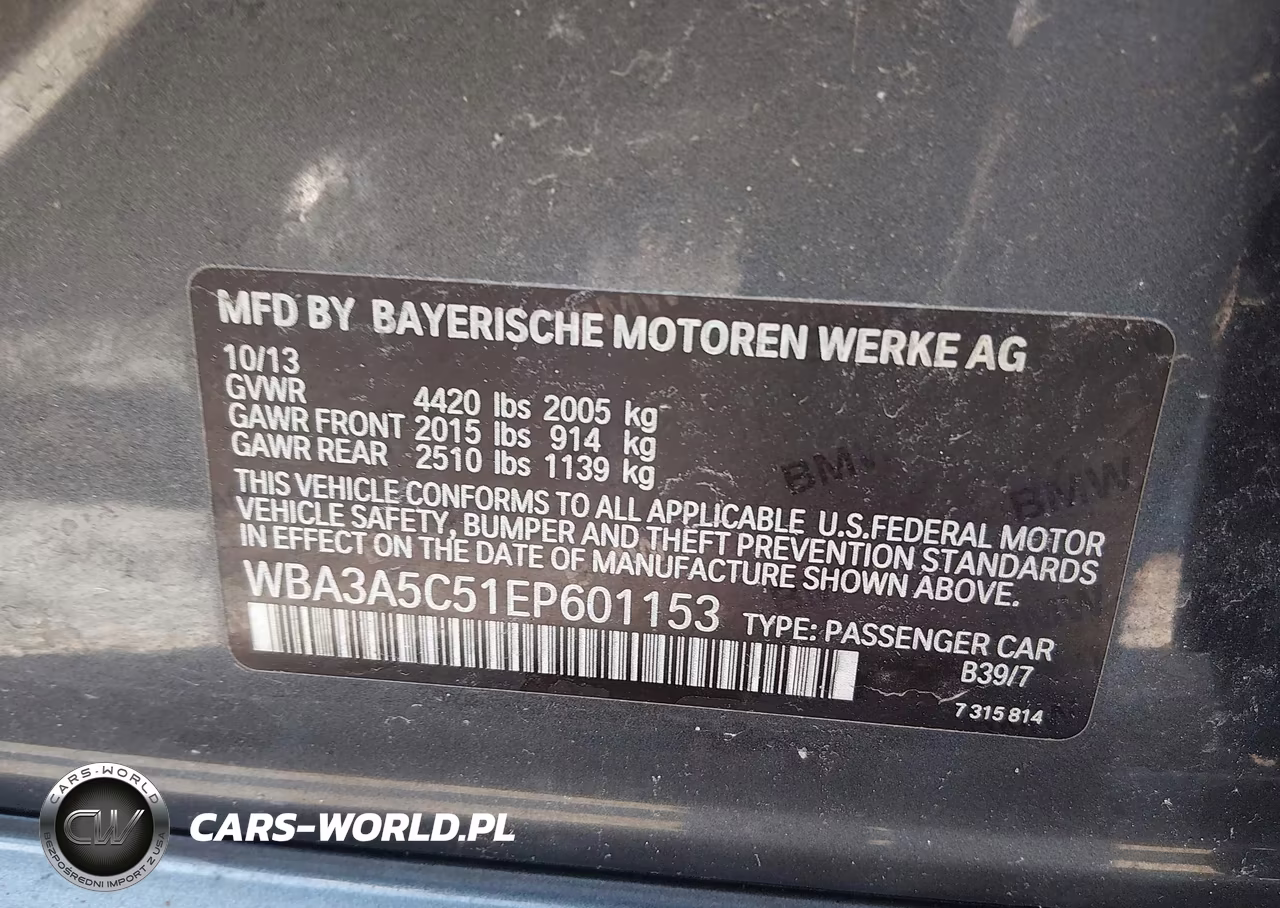 2014 BMW 328I VIN:WBA3A5C51EP601153 - 9