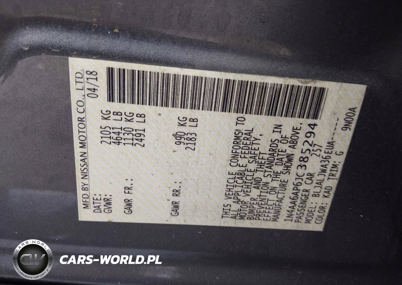 2018 Nissan Maxima 3.5 Sv VIN:1N4AA6AP6JC385294 - 9