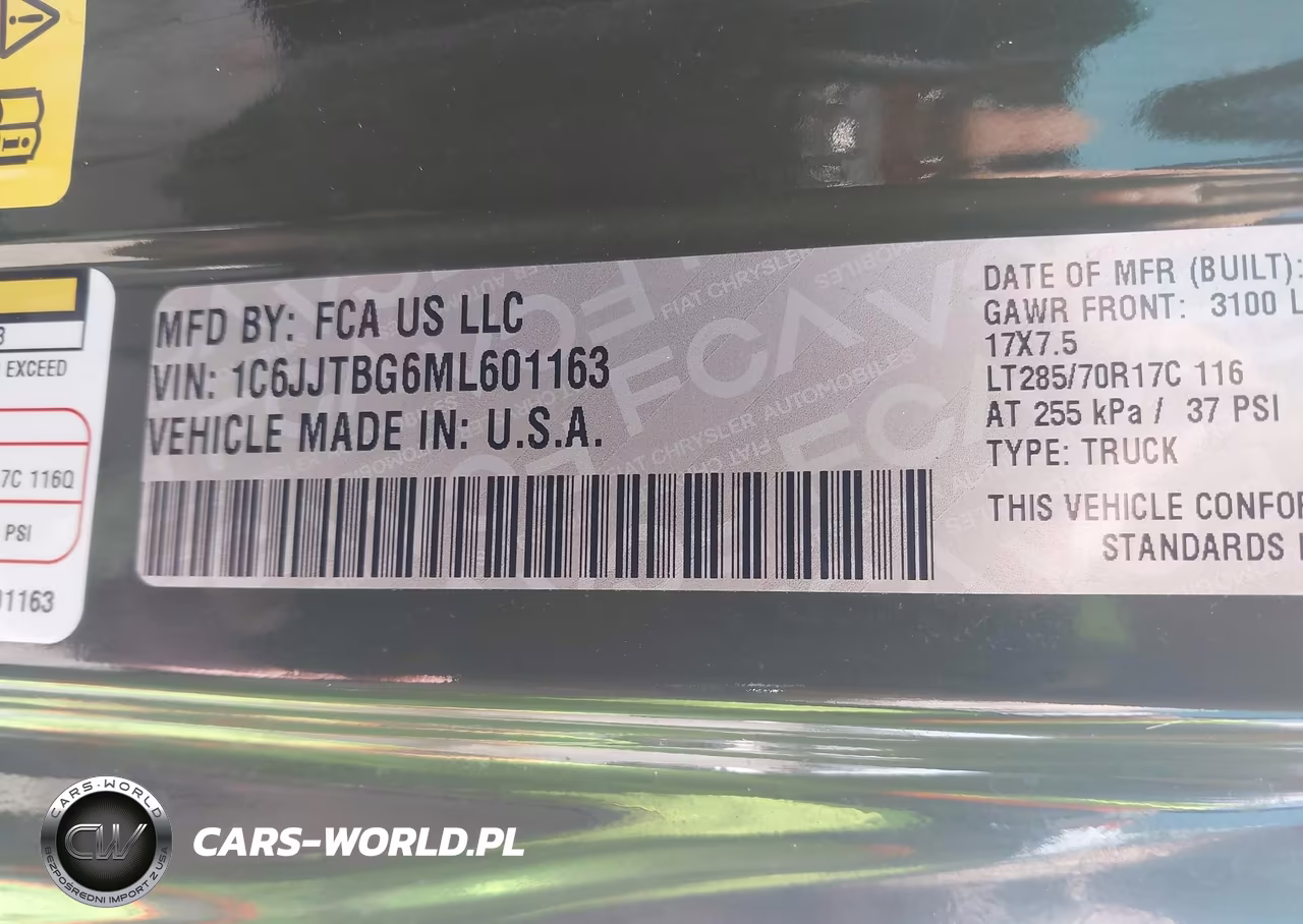 2021 Jeep Gladiator Rubicon 4X4 VIN:1C6JJTBG6ML601163 - 9