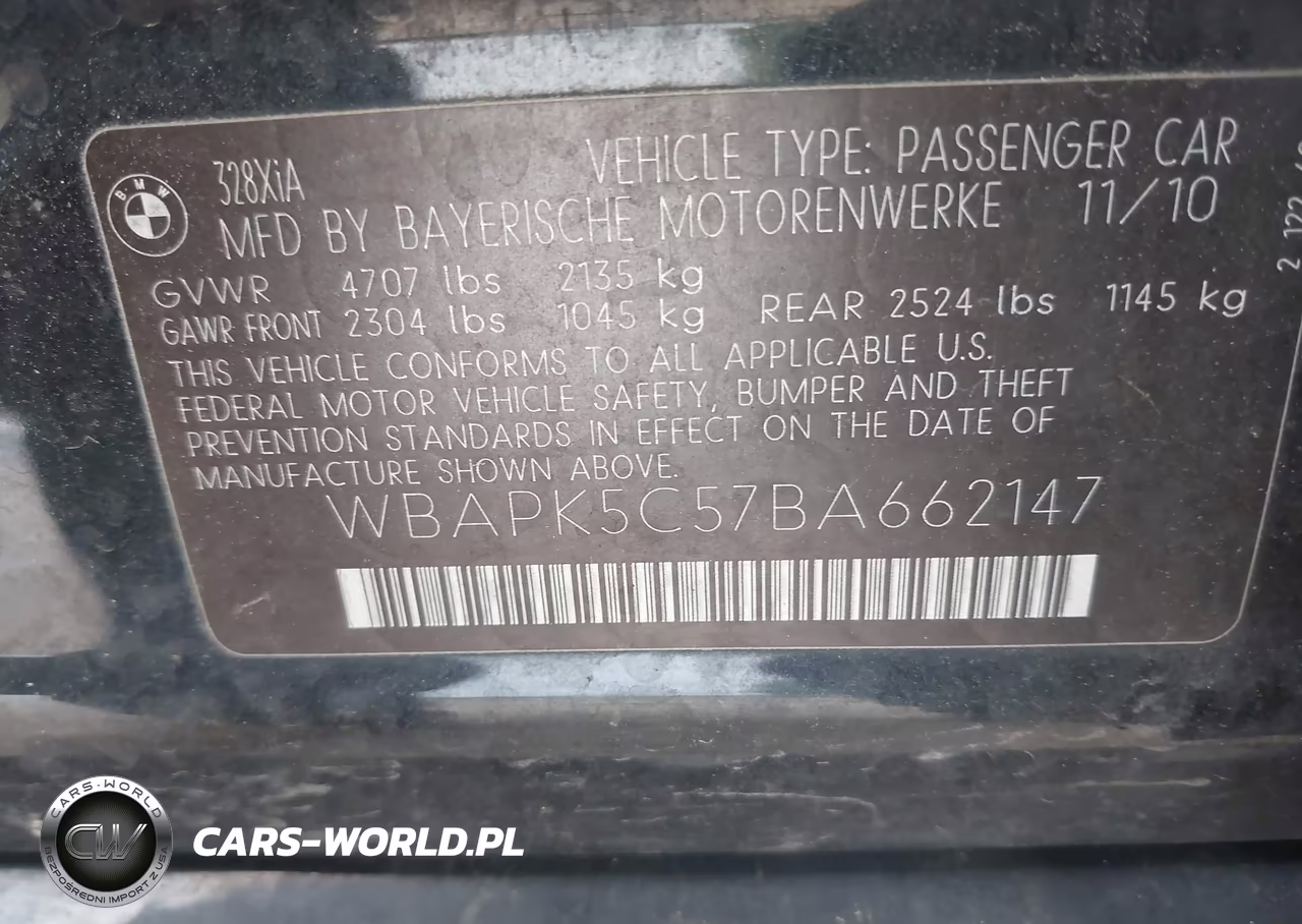 2011 BMW 328I xDrive VIN:WBAPK5C57BA662147 - 9