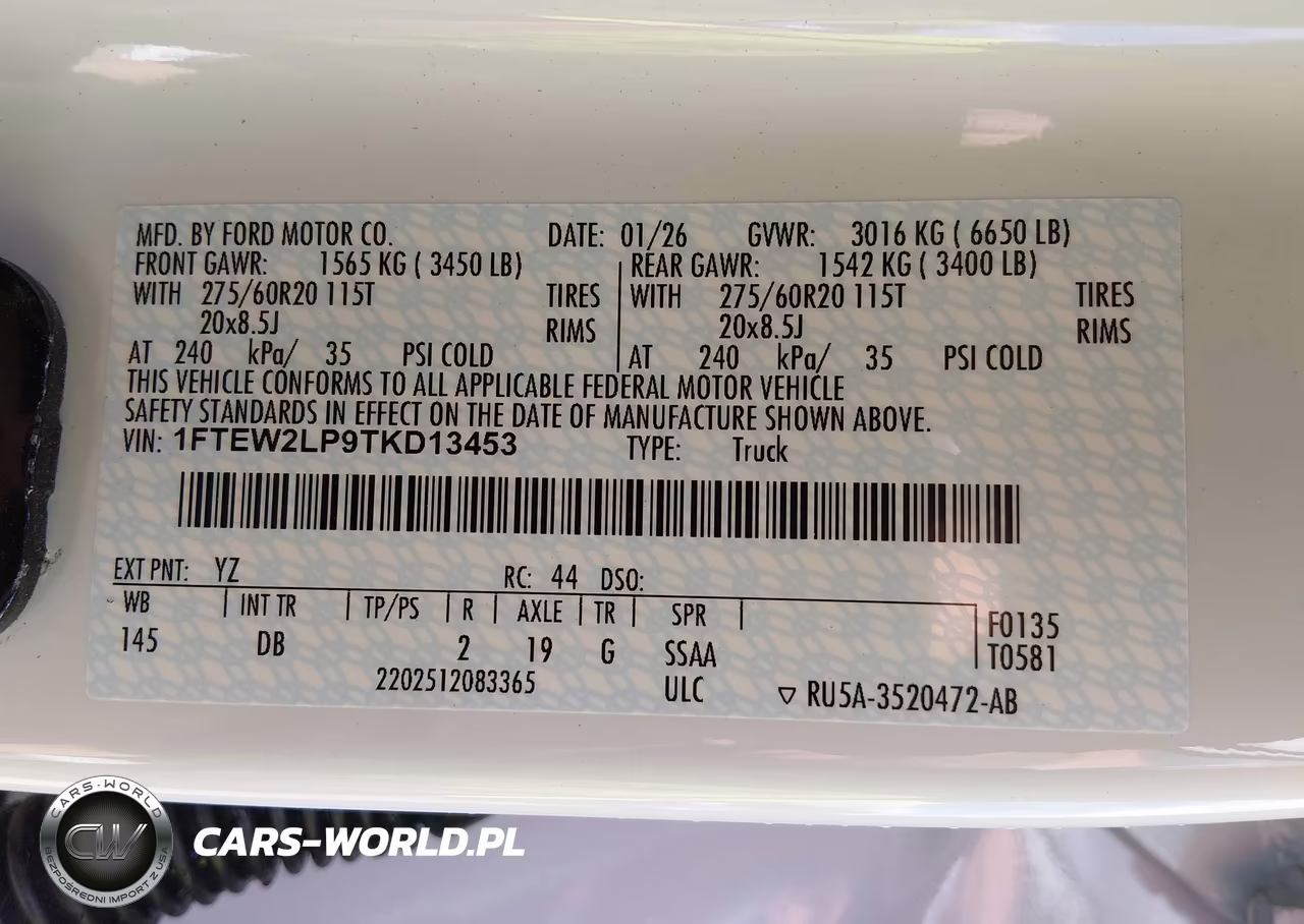 2026 Ford F-150 Stx VIN:1FTEW2LP9TKD13453 - 9