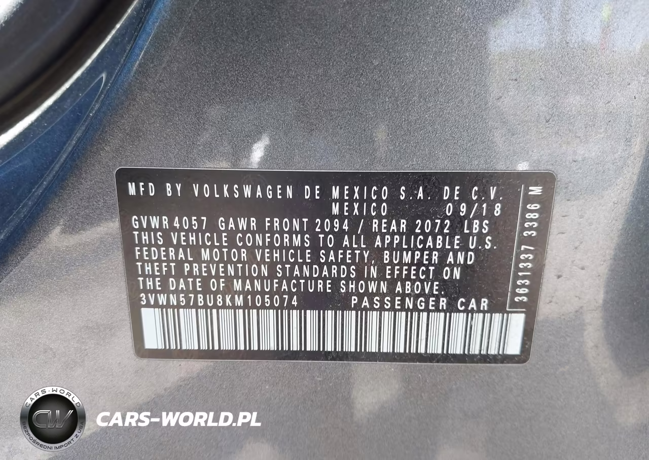 2019 Volkswagen Jetta 1.4T S VIN:3VWN57BU8KM105074 - 9