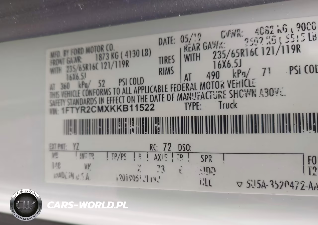 2019 Ford Transit-250 VIN:1FTYR2CMXKKB11522 - 9