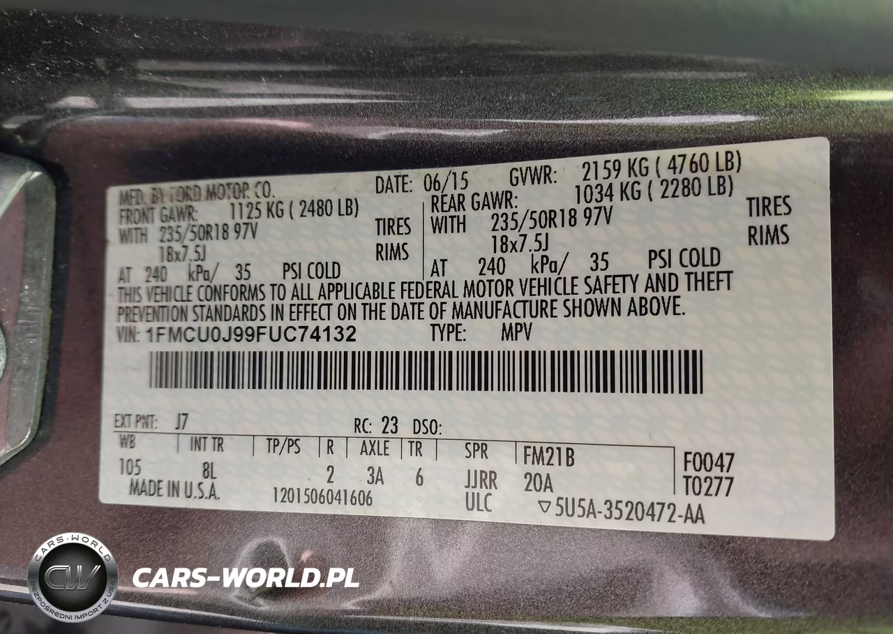 2015 Ford Escape Titanium VIN:1FMCU0J99FUC74132 - 9